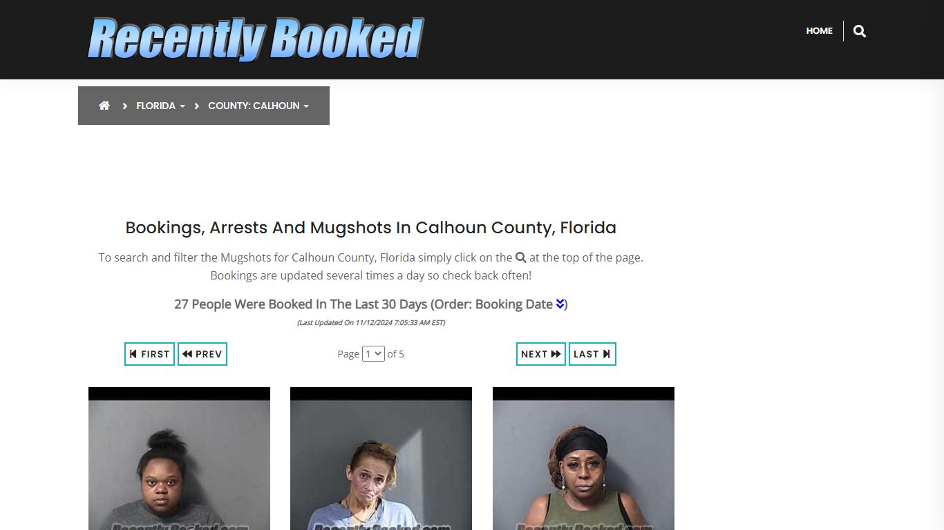 Bookings, Arrests and Mugshots in Calhoun County, Florida - Recently Booked