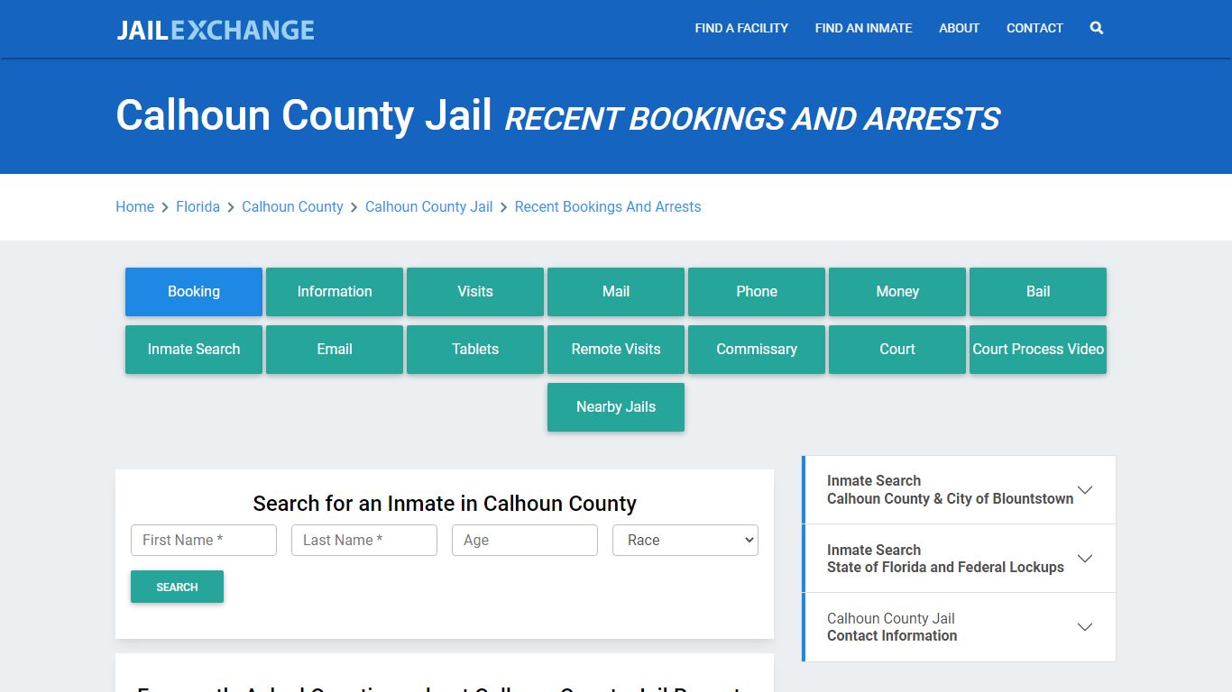 Calhoun County Jail FL Recent Arrests and Bookings - Jail Exchange