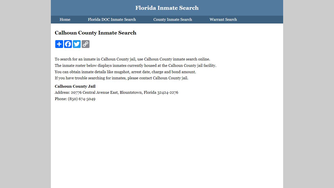 Calhoun County Inmate Search